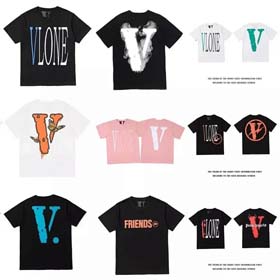VLONE big logo on the back round neck unisex printed short sleeves summer classic letters-1891